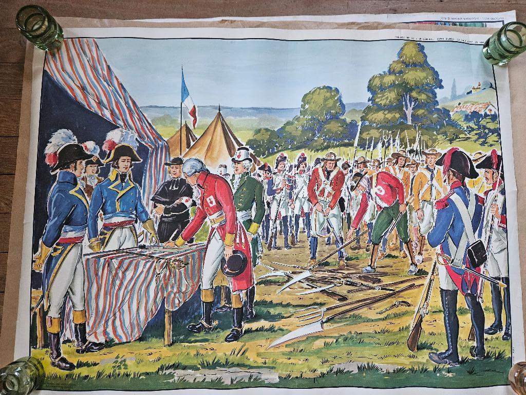 Antieke franse schoolplaat, Antiek en Kunst, Antiek | Schoolplaten, Verzenden, Geschiedenis