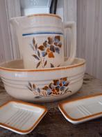 Antiek Lampetstel met Bloemmotief - Complete Set, Ophalen of Verzenden