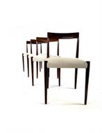Set van 4 vintage eetkamerstoelen, Lübke ‘60, Ophalen of Verzenden, Zo goed als nieuw, Vier, Stof
