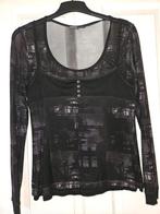 Mooie lange mouw top zwart met grijs Eva Kayan maat 42, Zwart, Maat 42/44 (L), Ophalen of Verzenden, Zo goed als nieuw