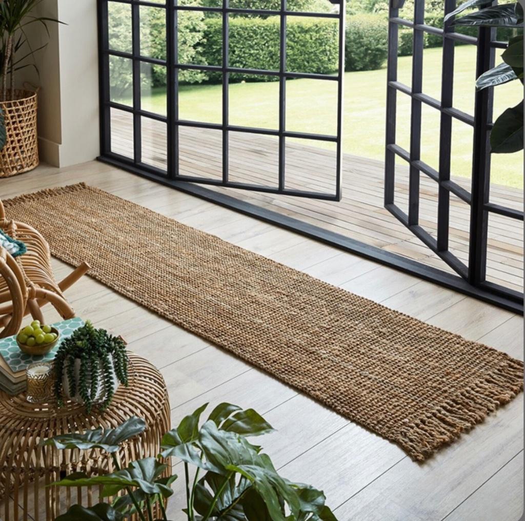 Volero jute loper vloerkleed Sarito Naturel, Huis en Inrichting, Stoffering | Tapijten en Kleden, Ophalen, Beige, 200 cm of meer