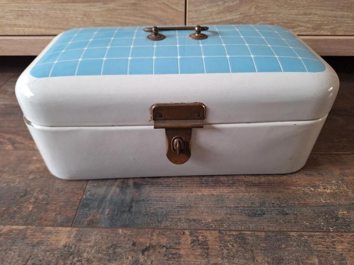 KAT Emaille vintage broodtrommel., Antiek en Kunst, Antiek | Emaille, Ophalen of Verzenden