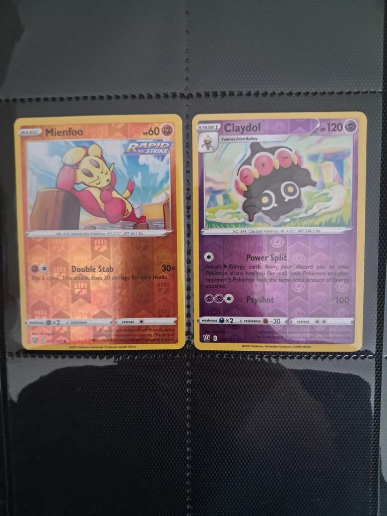 Pokémon kaarten Mienfoo en Claydol Battle Styles, Ophalen of Verzenden, Zo goed als nieuw, Meerdere kaarten