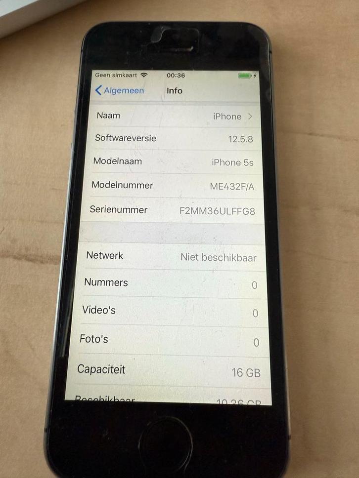 iPhone 5s 16GB, Telecommunicatie, Mobiele telefoons | Apple iPhone, Gebruikt, 16 GB, Zonder simlock, iPhone 5S, Grijs, Ophalen of Verzenden