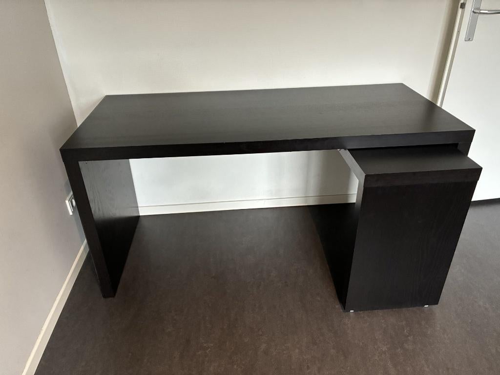 Bureau, Ophalen, Zwart, Hoekbureau, Zo goed als nieuw