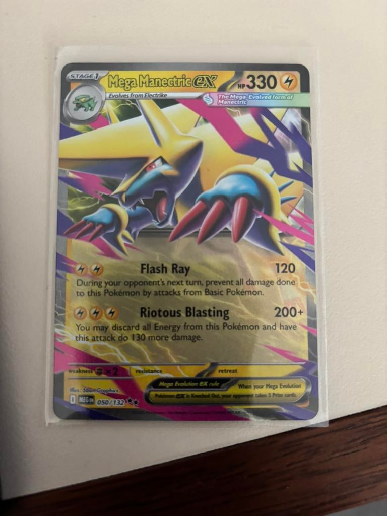 Mega Manectric ex 050/132 mega evolution nm-m, Ophalen of Verzenden, Zo goed als nieuw