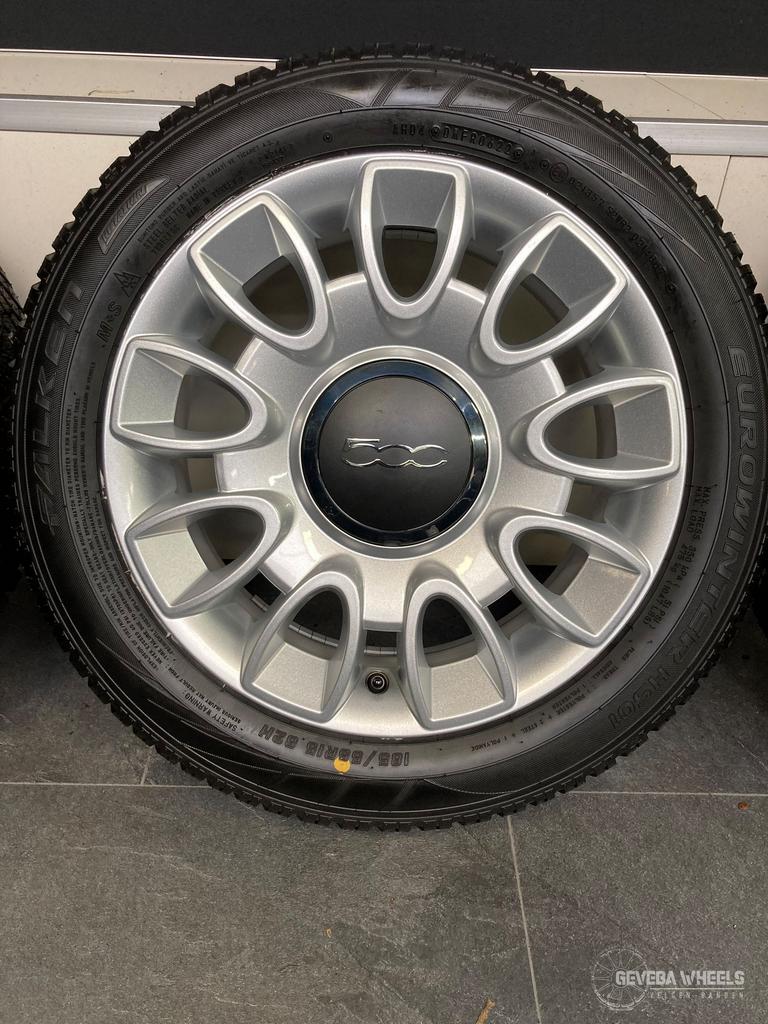 15” originele Fiat 500 velgen + winterbanden 4x98 185/55/15, Auto-onderdelen, Banden en Velgen, Gebruikt, 15 inch, -, -