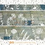 Herbruikbare Raamstickers - Veldbloemen wit/zwart, Huis en Inrichting, Ophalen of Verzenden, Nieuw