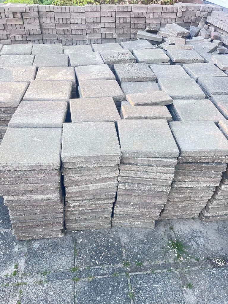 Tegels 30x30cm, banden en klinkers, Tuin en Terras, Ophalen, Gebruikt, 10 m² of meer, Beton