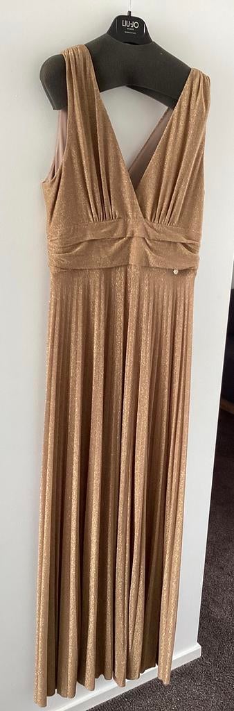 Liu jo goude lange jurk IT48 nieuw, Kleding | Dames, Jurken, Beige, Maat 42/44 (L), Nieuw, Ophalen of Verzenden