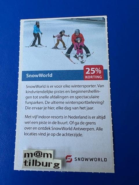 SnowWorld 25% korting tot 1-7-2027, Tickets en Kaartjes, Drie personen of meer, Kortingsbon, Overige typen