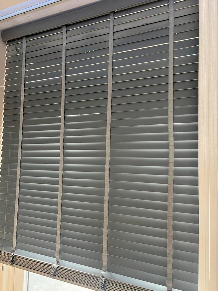Houten Jaloezieën grijs/antraciet 180 x 240 cm, Huis en Inrichting, Stoffering | Gordijnen en Lamellen, Gebruikt, 200 cm of meer