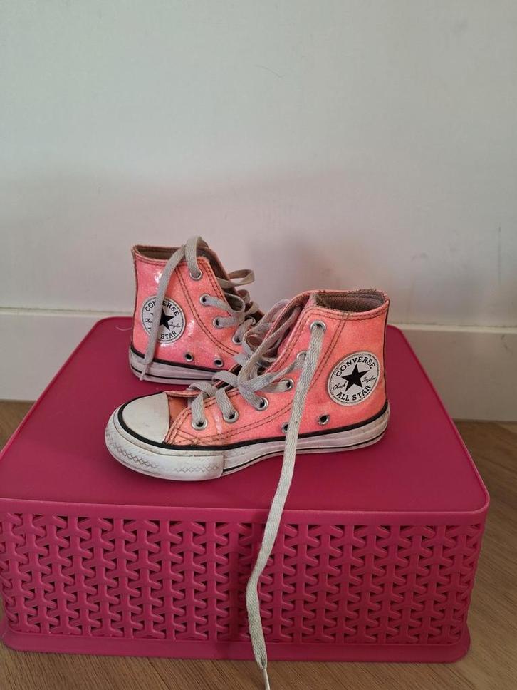 Roze glitter Converse All Star sneakers 27, Kinderen en Baby's, Kinderkleding | Schoenen en Sokken, Gebruikt, Schoenen, Meisje