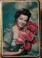Koekjesblik - dame -bloemen - vintage - brocante, Ophalen of Verzenden, Gebruikt, Overige