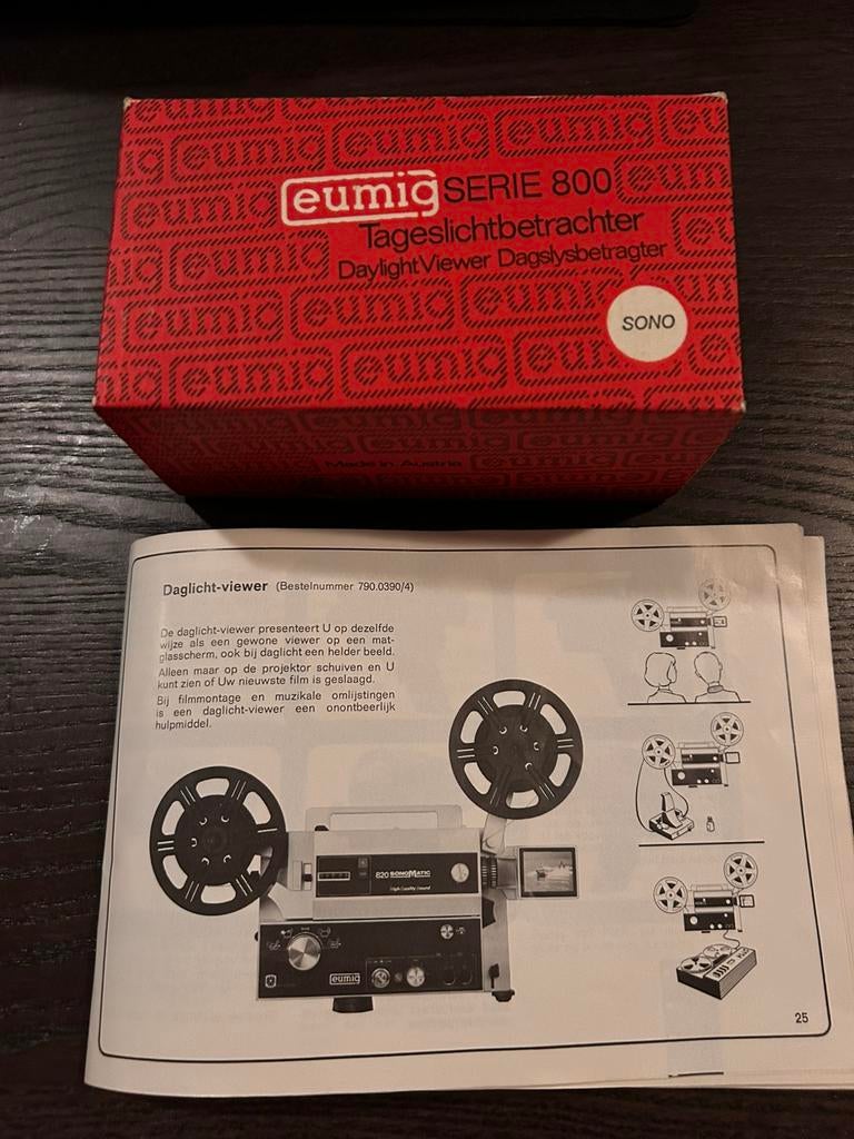 Eumig serie 800 daglichtviewer, Audio, Tv en Foto, Projectieschermen, Zo goed als nieuw, Ophalen of Verzenden