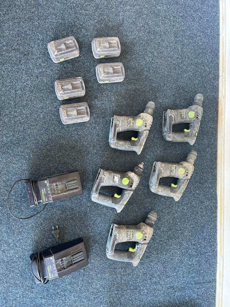 partij Festool BHC Boorhamers met Accu's en Laders, Doe-het-zelf en Verbouw, Gereedschap | Boormachines, Boor- en/of Breekhamer