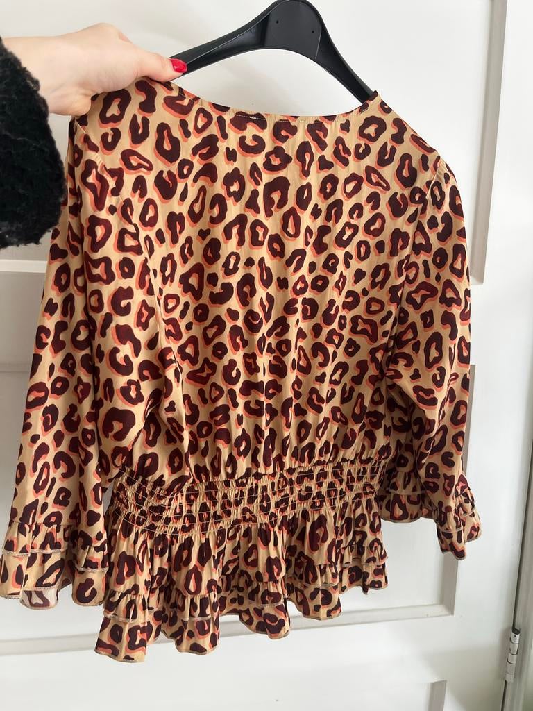 Leuke panter blouse Scotch&Soda, Ophalen of Verzenden, Zo goed als nieuw, Maat 36 (S), Bruin