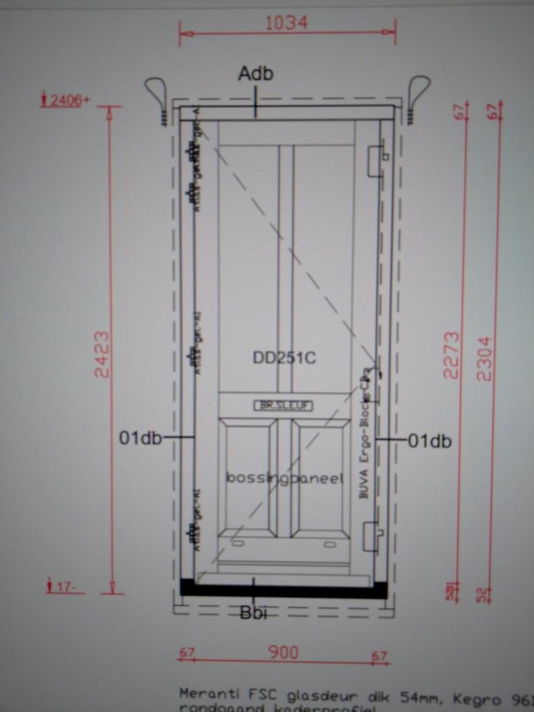 Kozijn met voordeur hardhout, Doe-het-zelf en Verbouw, Deuren en Horren, 100 tot 120 cm, 215 cm of meer, Nieuw, Ophalen of Verzenden
