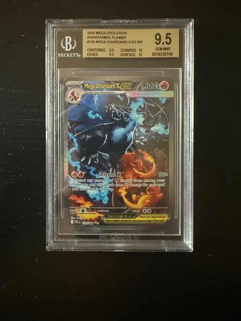 Mega Charizard X EX BGS 9.5 -> Subgraden naar PSA 10, Ophalen of Verzenden, Zo goed als nieuw, Losse kaart