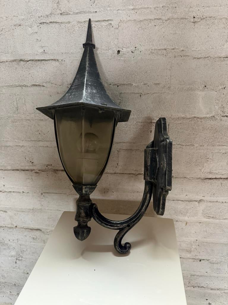 Klassieke Buiten Wandlamp - Zwart/Grijs, Ophalen, Gebruikt, Minder dan 50 watt, Wandlamp