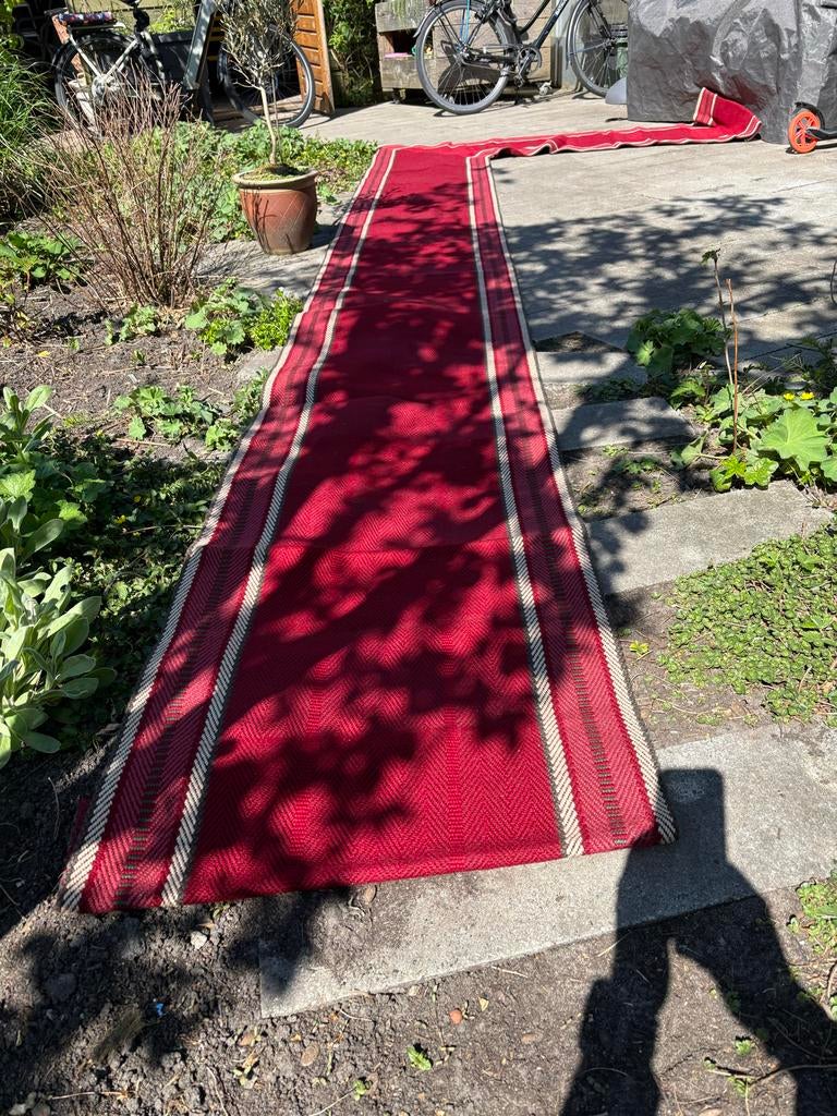 Louis De Poortere Traploper - Rood met visgraatpatroon, Ophalen, Klassiek, 200 cm of meer, 50 tot 100 cm