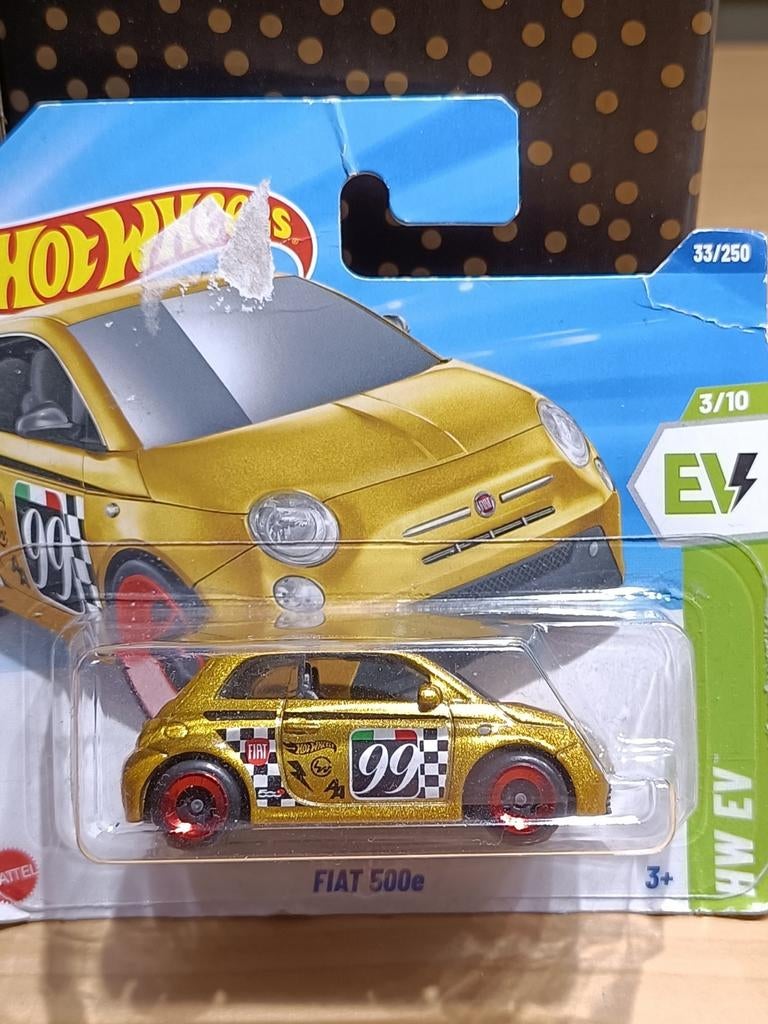 Hot Wheels Fiat 500e goud, Ophalen of Verzenden