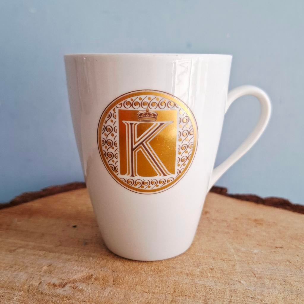 Mosa Maastricht, witte mok met gouden letter, Antiek en Kunst, Ophalen of Verzenden