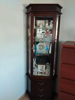 Notenhouten vitrine kast, Huis en Inrichting, Kasten | Vitrinekasten, Ophalen, 25 tot 50 cm, Glas, 50 tot 100 cm
