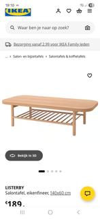 Salontafel, eikenfineer, 140x60 cm, Ophalen, 100 tot 150 cm, 50 tot 100 cm, Zo goed als nieuw