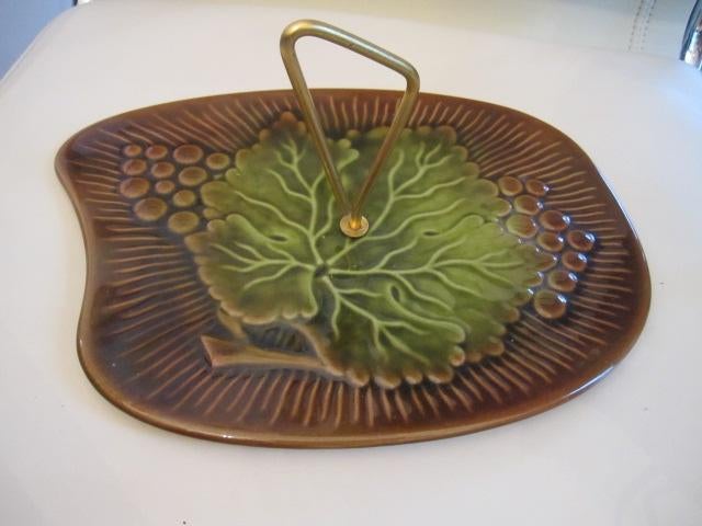 retro kaasplank / hapjes schaal, aparte vorm blad, Ophalen of Verzenden