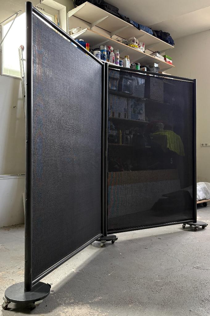 verrijdbaar windscherm uit 2 delen, Tuin en Terras, Overige Tuin en Terras, Ophalen, Gebruikt