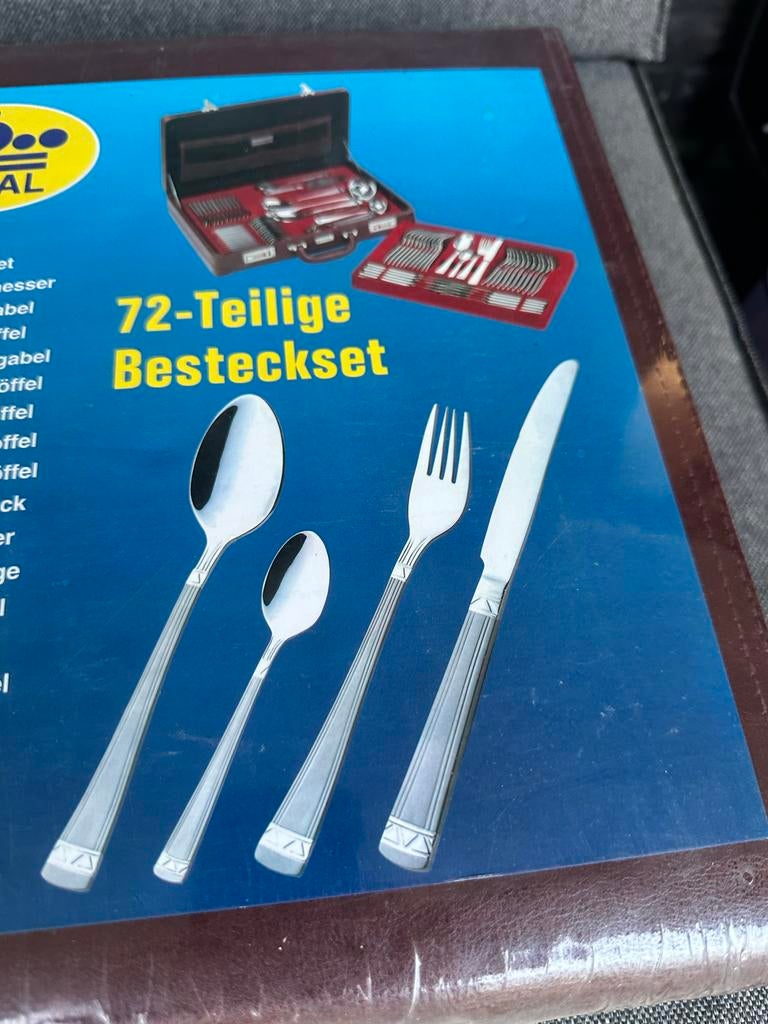 Royal 72-delige bestekset in koffer, Ophalen, Nieuw, Rvs of Chroom, Bestekset