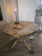 Vintage tafel met marmeren blad, Overige materialen, Minder dan 55 cm, Gebruikt, Rond