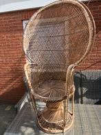 Vintage Rotan Pauw Stoel - Bohemian Stijl, Ophalen, Gebruikt, Bruin, Riet of Rotan