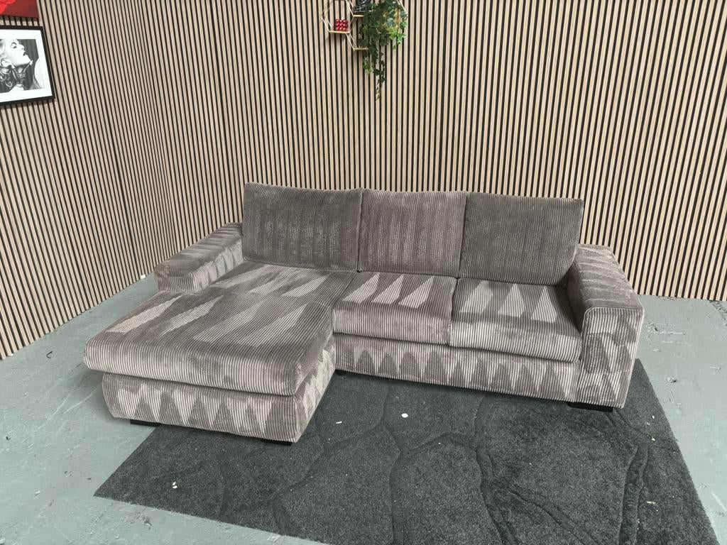 GRATIS LEVERING Ribstof Loungebank  240x150 GEREINIGD, Huis en Inrichting, Banken | Bankstellen, Hoekbank, Ophalen of Verzenden