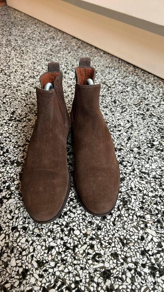 DUNGELMANN hazelnootkleurige suède CHELSEA’S mt 37, Kleding | Dames, Schoenen, Gedragen, Lage of Enkellaarzen, Bruin, Ophalen of Verzenden