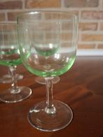 Set van 6 vintage Uranium groene wijnglazen - 12cm hoog, Ophalen