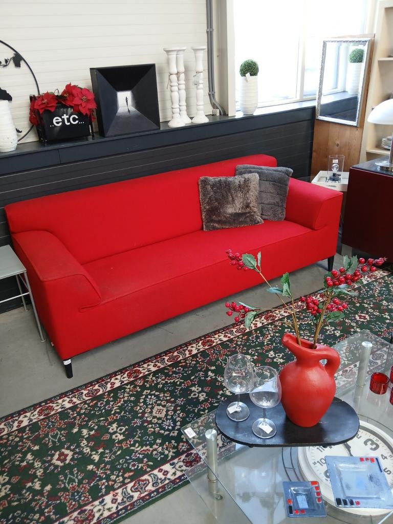 Rode Leolux 2-zits design bank - Estafette Harlingen, Ophalen, Gebruikt, Tweepersoons, Rood