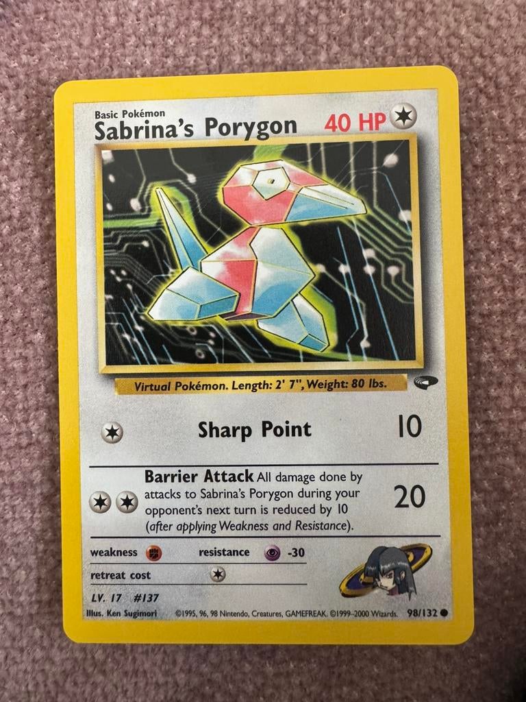 Sabrina’s Porygon 98/132 Gym Challange pokemon kaart, Ophalen of Verzenden, Zo goed als nieuw