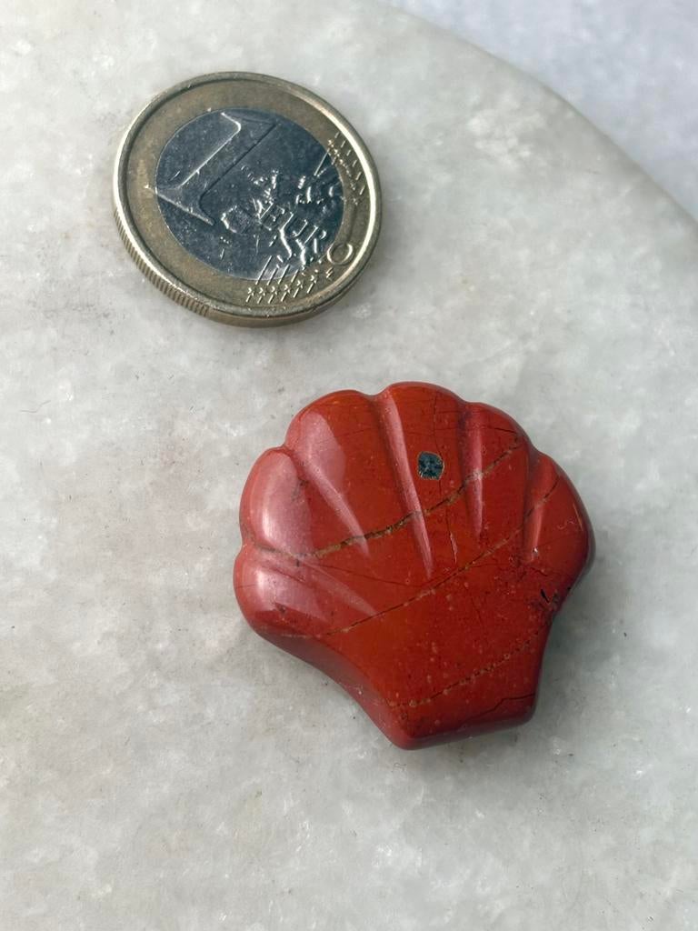 Rode jaspis schelp nr 486, Ophalen of Verzenden