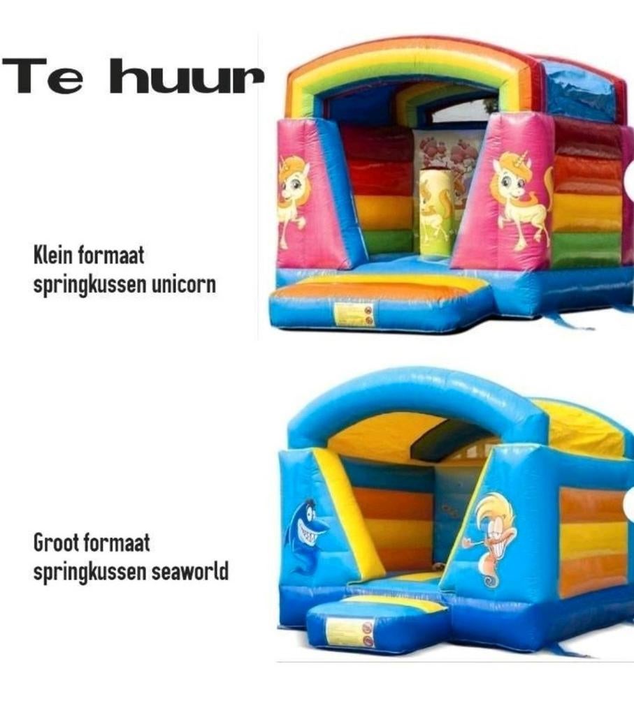 Springkussen te huur/huren incl brengen en halen 🎉., Hobby en Vrije tijd, Feestartikelen | Verhuur, Ophalen, Zo goed als nieuw