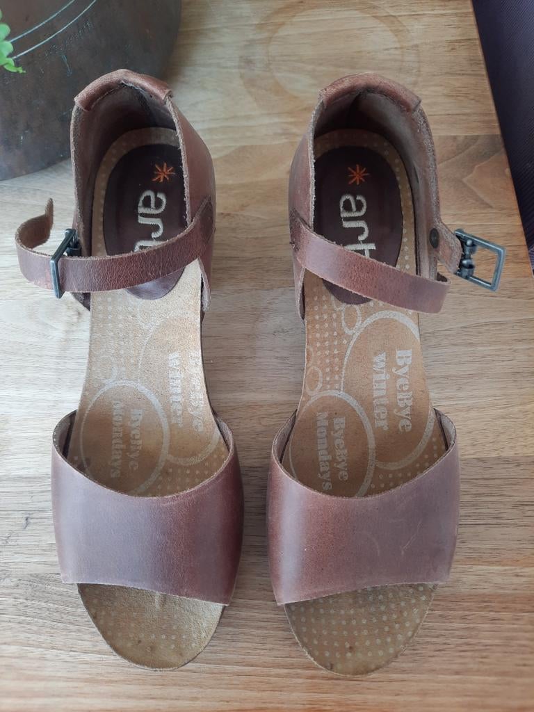 Bruine leren Art sandalen, maat 41, Art, Bruin, Zo goed als nieuw, Sandalen of Muiltjes