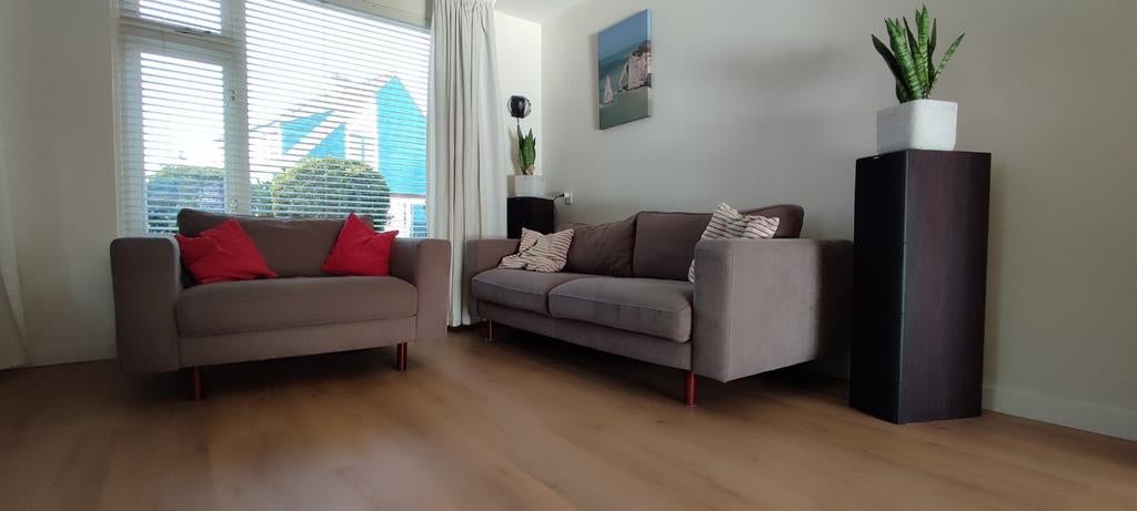 Comfortabele fauteuil en 2,5-zits bank - Antraciet, Ophalen, Gebruikt, Stof, Modern