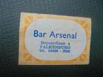 Oud lucifermerk Bar Arsenal in VALKENBURG, Verzamelen, Rookartikelen, Aanstekers en Luciferdoosjes, Ophalen of Verzenden, Zo goed als nieuw