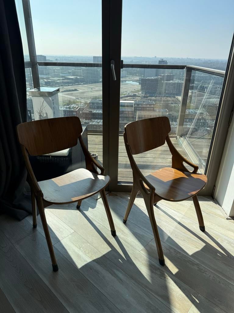6 originele jaren 60 houten stoelen, Ophalen