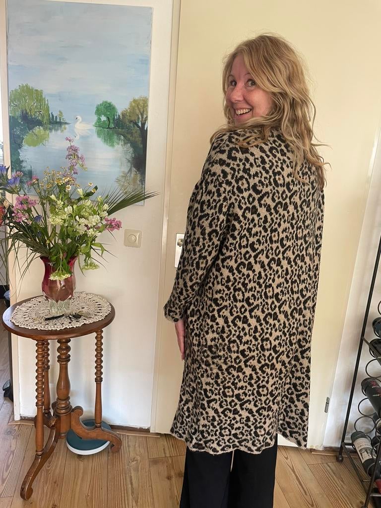 Panter print lang vest M (38/42), Ophalen of Verzenden, Gedragen, Maat 38/40 (M), Bruin