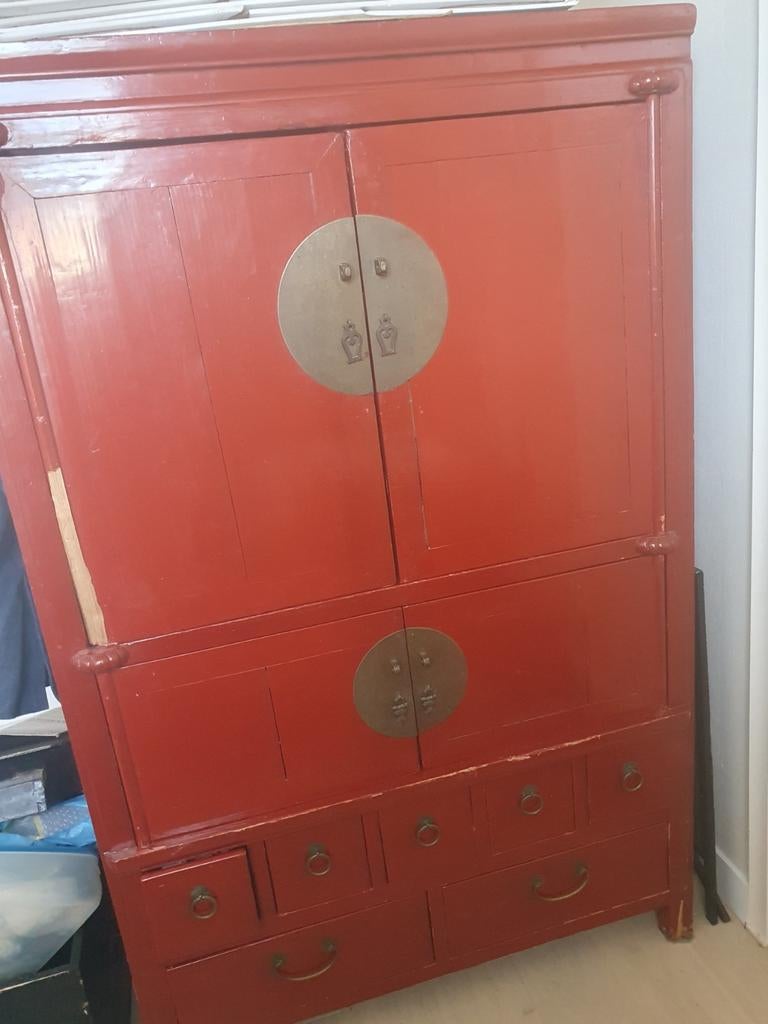 Chinese Kast met deuren en lades, Huis en Inrichting, Kasten | Kledingkasten, Gebruikt, Ophalen of Verzenden, Oosters, 150 tot 200 cm