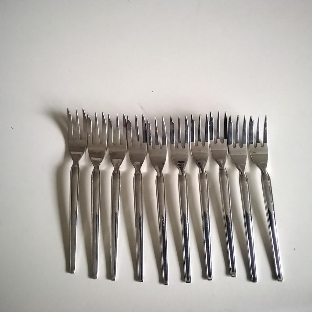 10 sola elite (desiree) taartvorkjes, Ophalen of Verzenden, Rvs of Chroom