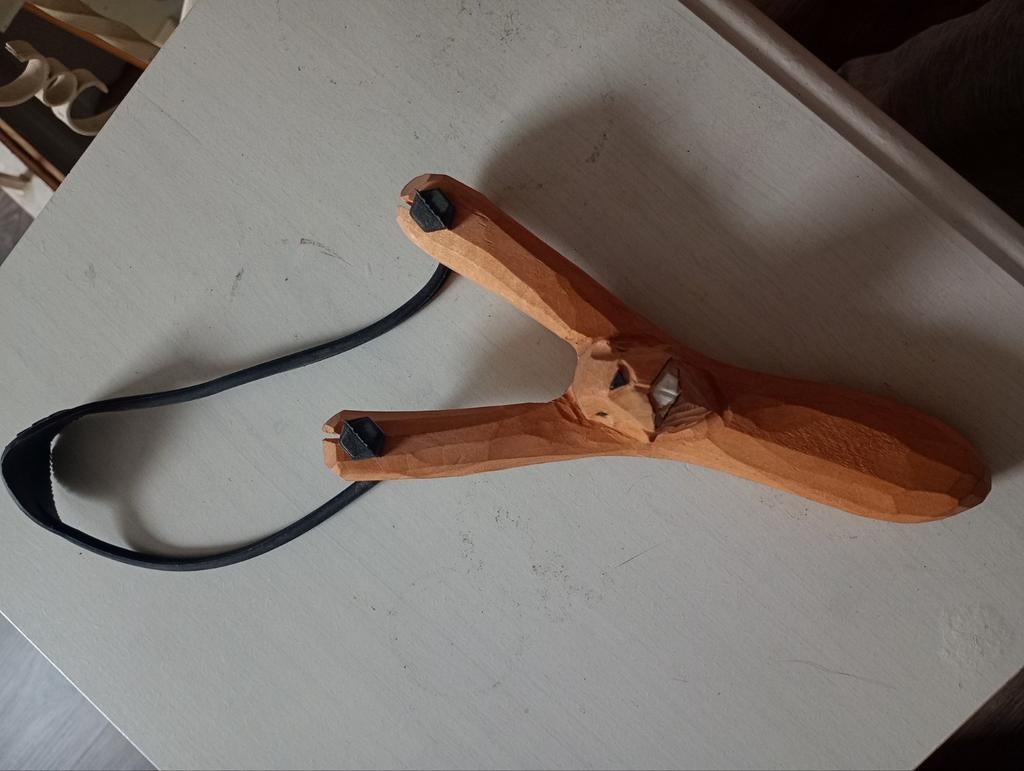 Houten katapult met bever design, Ophalen of Verzenden