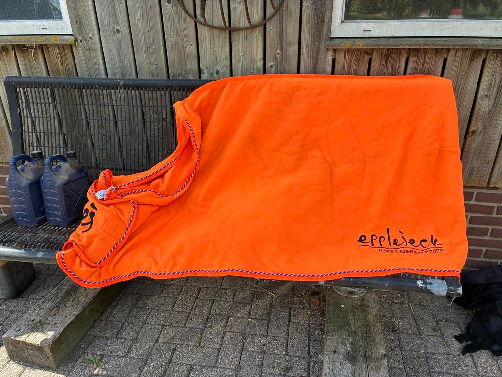 Oranje Epplejeck fleecedeken maat 195, Dieren en Toebehoren, Paarden en Pony's | Dekens en Dekjes, Ophalen of Verzenden, Gebruikt